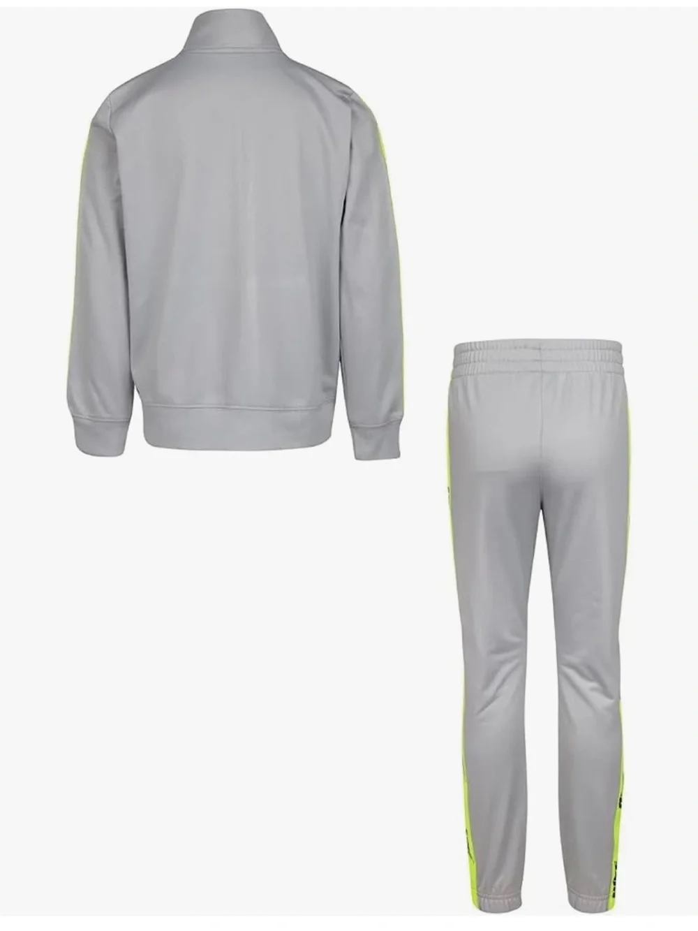 Nike Boy's Logo Taping Jacket and Pants Two-Piece Track Set Light gray/lime 2794